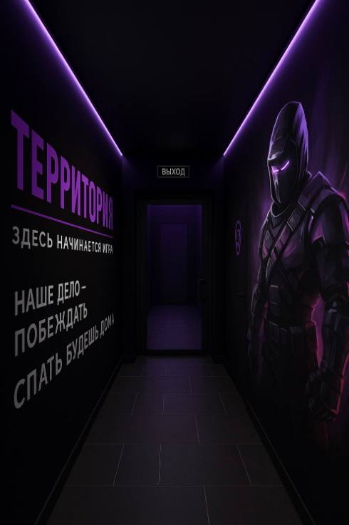 Коридор и входная зона компьютерного клуба Территория